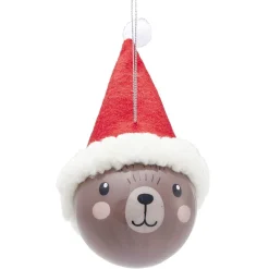 Boule de Noël avec bonnet à suspendre