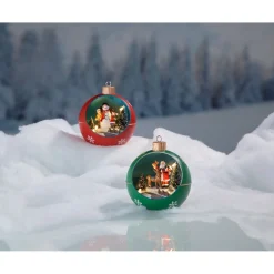 Boule de Noël avec figurines 4 LED