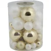 Boule de Noël blanche et dorée x 50