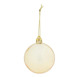 Boule de Noël blanche et dorée x 32