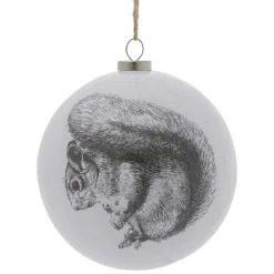 Boule de Noël blanche motif gravure esprit scandinave nature - 4 modèles