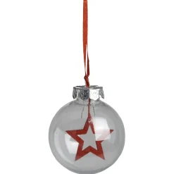 Boule de Noël transparente avec insert rouge
