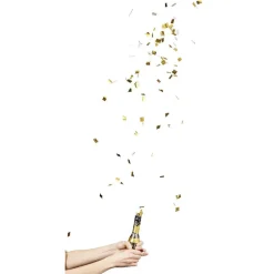 Bouteille à confettis doré forme bouteille H. 16 cm