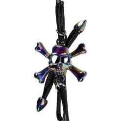 Bracelet tête de mort métal iridescent
