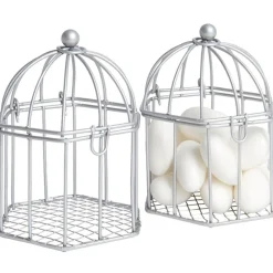 Cage à dragées argentée x2