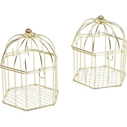 Cage à dragées dorée x2