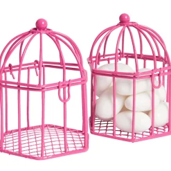 Cage à dragées rose fuchsia x2