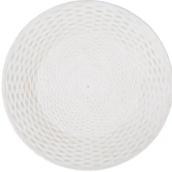 Centre de table rond surélevé à pieds mdf sculpté blanc