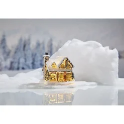 Chalet enneigé lumineux résine