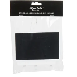 Chevalet menu ardoise blanc et noir