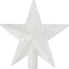 Cimier tête de sapin Noël étoile blanche pailletée