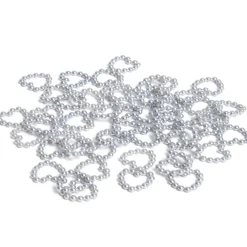 Coeur en perle argenté x50