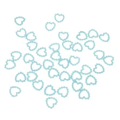 Coeur en perle bleu turquoise x50