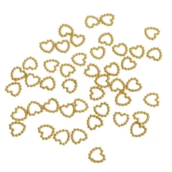 Coeur en perle doré x50