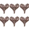 Coeur métal chocolat x6
