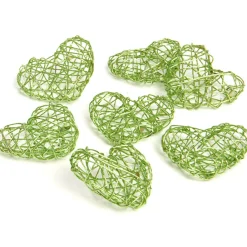 Coeur métal vert anis x7