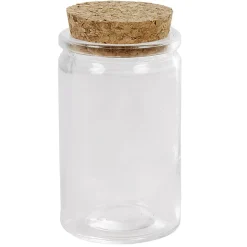 Contenant cylindrique en verre avec bouchon en liège x6