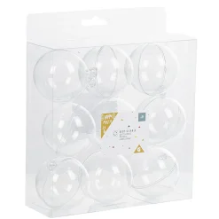 Contenant forme boule en plastique x9