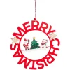 Couronne de Noël Merry Christmas en bois Ø25cm