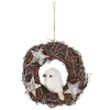 Couronne de Noël étoiles et oiseau