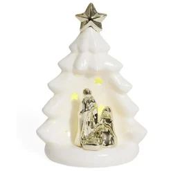 Crèche sapin céramique lumineuse H20,3cm