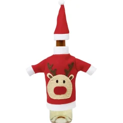 Décoration bouteille Noël Rouge