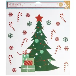 Décoration fenêtre Noël électrostatique sapin ou Merry Christmas