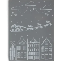 Décoration fenêtre Noël électrostatique dessin blanc