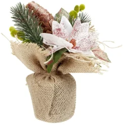 Fleur artificielle de Noël poinsettia rouge