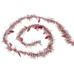 Guirlande de Noël argentée et rouge 2 m
