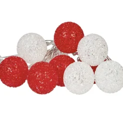 Guirlande extérieur solaire rouge et blanche 10 LED