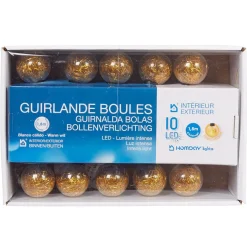 Guirlande électrique 10 boules dorées L. 1,8 m