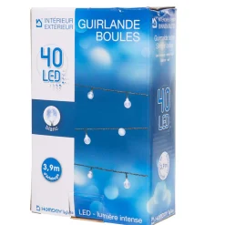 Guirlande électrique forme gouttes à led blanches L. 3,9 m