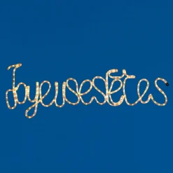 Guirlande électrique Joyeuses Fêtes blanche L97xH36 cm