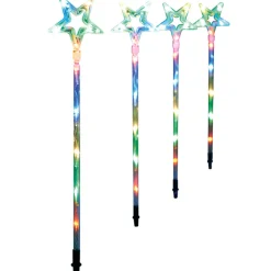 Guirlande électrique solaire 4 étoiles blanches 1,5 m