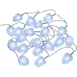 Guirlande lumineuse solaire pomme de pin 40LED blanc froid 3,9m