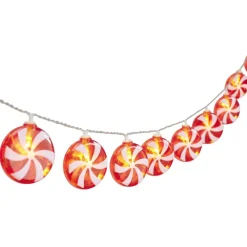 Guirlande lumineuse solaire sucette de Noël 20LED blanc froid 4,75m