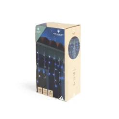 Guirlande lumineuse solaire bordure toit 120LED bleu et blanc froid 3m