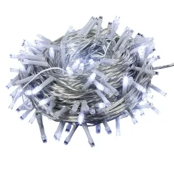 Guirlande Solaire 400 LED blanc clignotant fixe 40 m