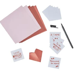 Kit origami 6 coeurs avec messages personnalisés