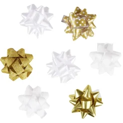 Noeud bolduc blanc doré x8