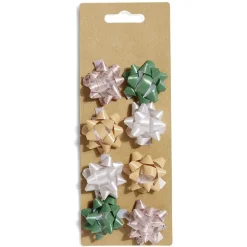 Noeud bolduc vert et beige x8