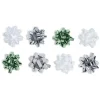 Noeud cadeau blanc vert gris x8