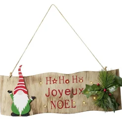 Pancarte lumineuse Joyeux Noël 11 LED blanc chaud H14 cm