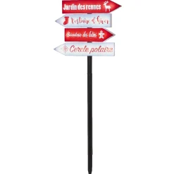 Pancarte lumineuse solaire 32 LED inscription thème Noël rouge blanc