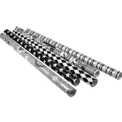 Papier cadeau blanc noir gris