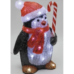 Pingouin skieur lumineux 30 LED avec sucre d'orge