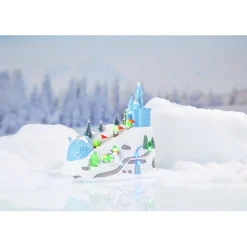 Piste de glisse pingouin animé village crèche Noël