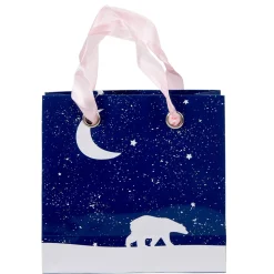 Pochette cadeau motif banquise nuit ours lune