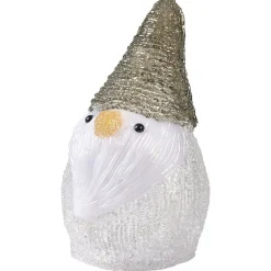 Père-Noël lutin lumineux acrylique H17cm 10 LED blanc chaud